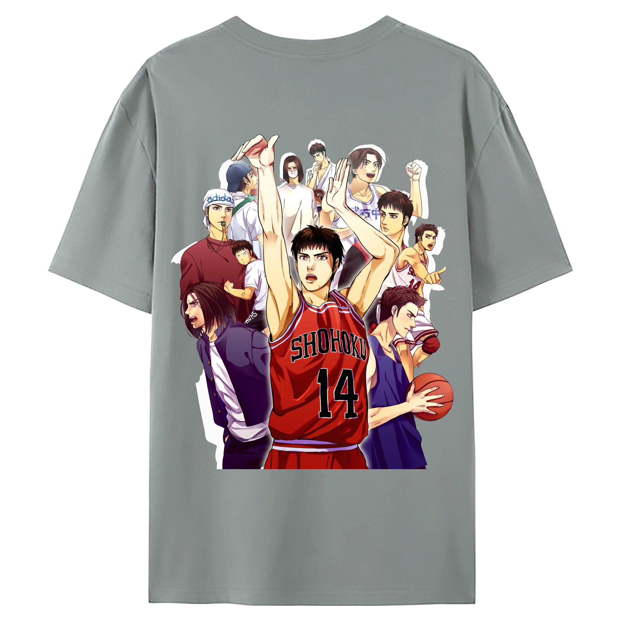 （画像用） SLAM DUNK／スラムダンク 綿100％ メンズ半袖Tシャツ（バックプリント） 通気性